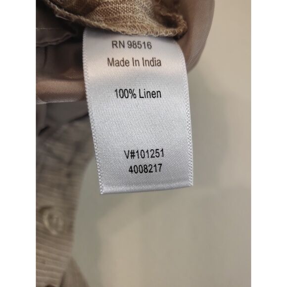 COLDWATER CREEK NATURAL FIT STRIPED 100% LINEN VACATION RESORT PANT WOMEN SIZ 12 - Picture 7 of 7